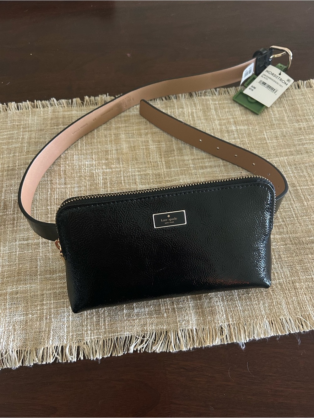 kate spade Black Patent Leather Crossbody Belt Bag